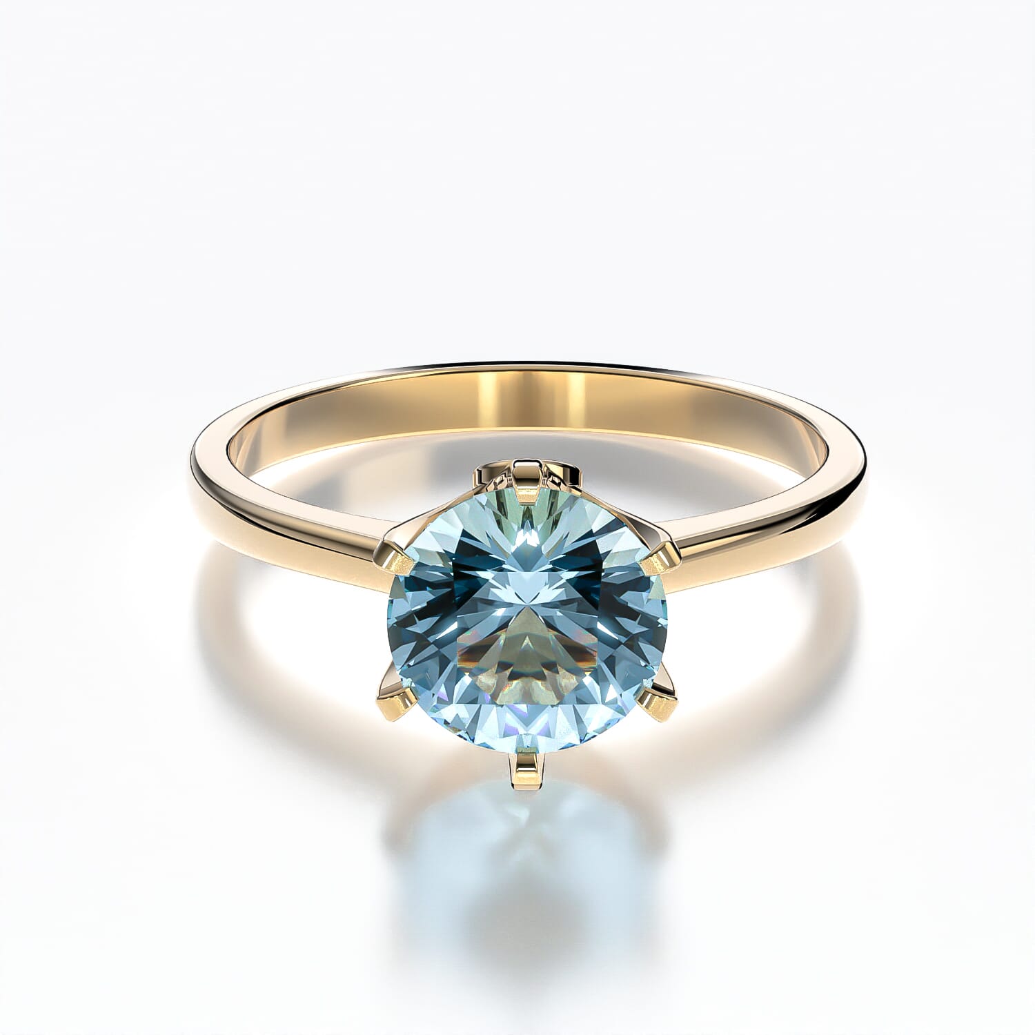 The Journey engagement ring: gold, aquamarine